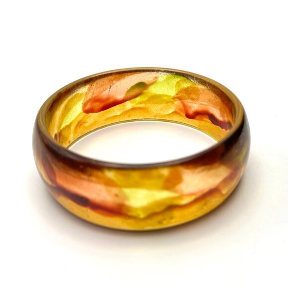 "Fabulous Tortiseshell Lucite Bangle Trio — 1960s-70s Mod Statement — EUC " - Picture 6 of 8